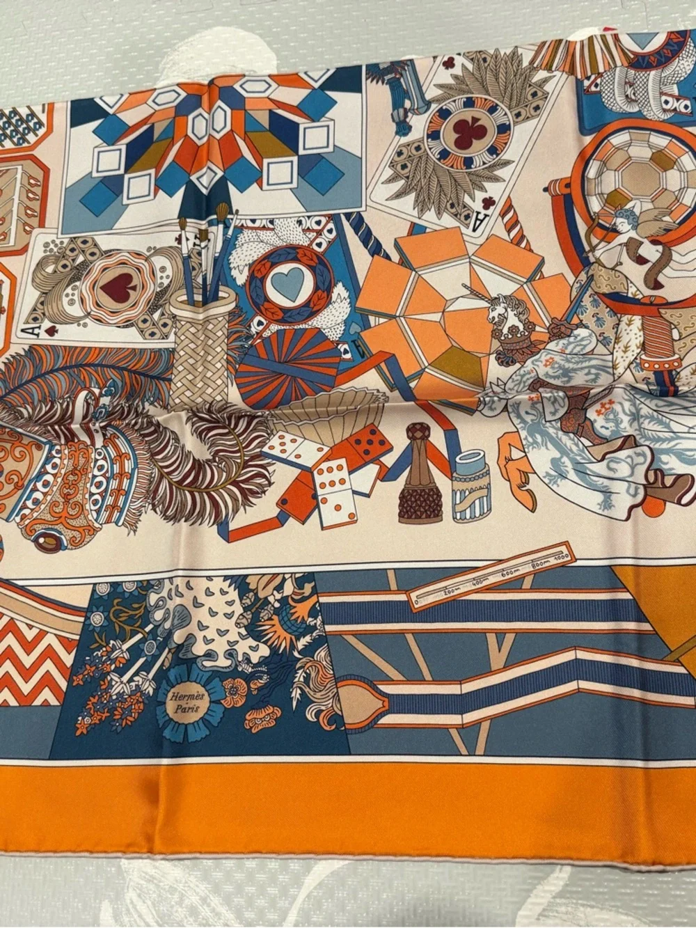 Hermes De l'Ombrelle aux Duels double face scarf 90 - Picture 6 of 9